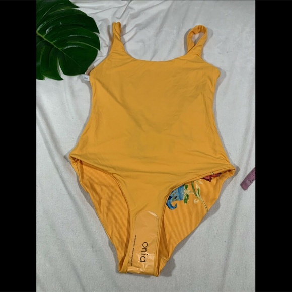 NEW $225‎ Onia Kelly Floral One Piece Swimsuit Sunflower Yellow [SZ Small ] - Picture 11 of 12
